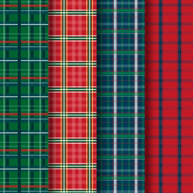 Flat christmas plaid pattern design