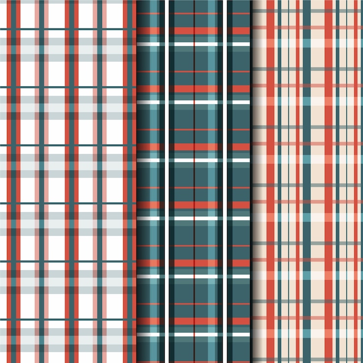 Free Vector flat christmas plaid pattern design