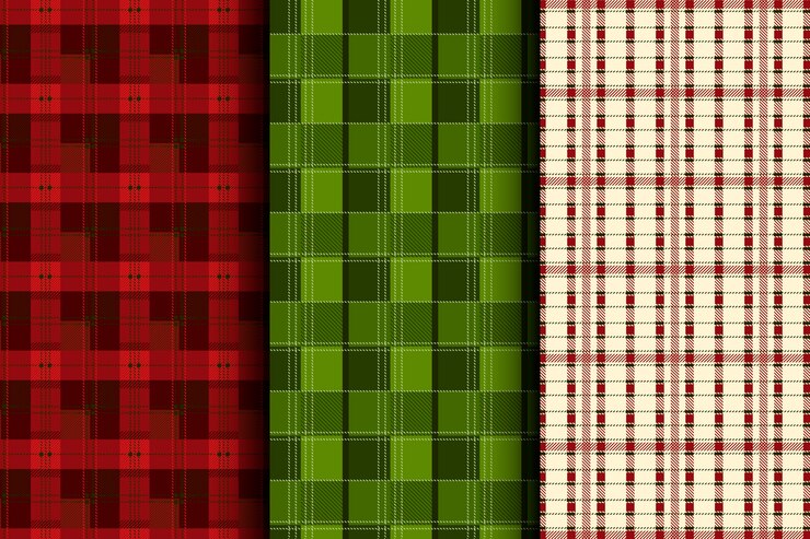 Free Vector flat christmas plaid pattern design