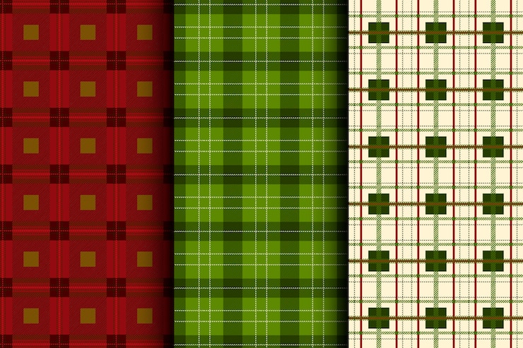 Free Vector flat christmas plaid pattern design