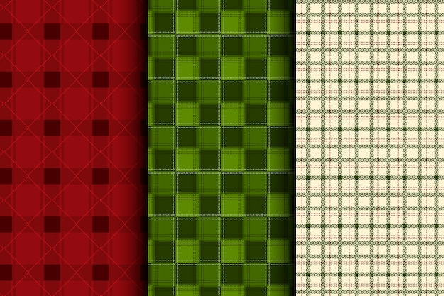 Free vector flat christmas plaid pattern design