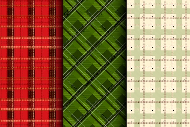 Free vector flat christmas plaid pattern design