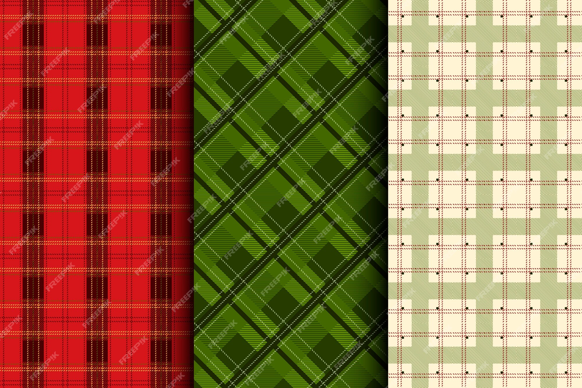 Free Vector  Flat christmas plaid pattern design