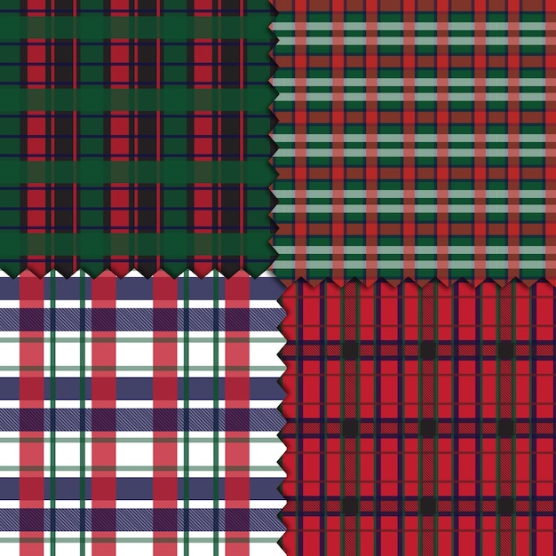 Flat christmas plaid pattern design