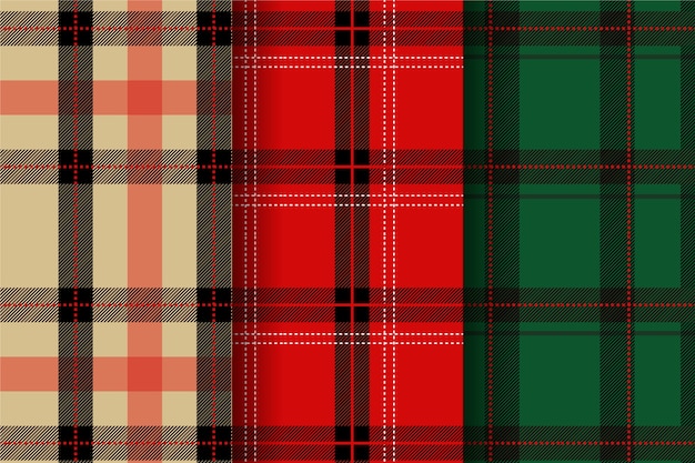 Flat christmas plaid pattern design