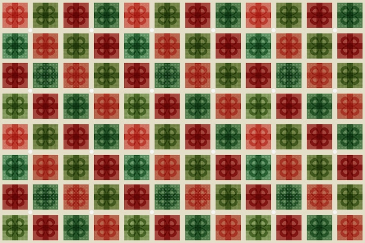 Free Vector flat christmas plaid pattern design