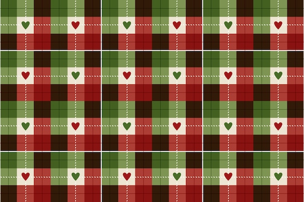 Flat christmas plaid pattern design