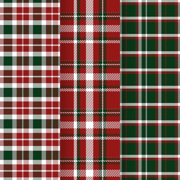 Free vector flat christmas plaid pattern design