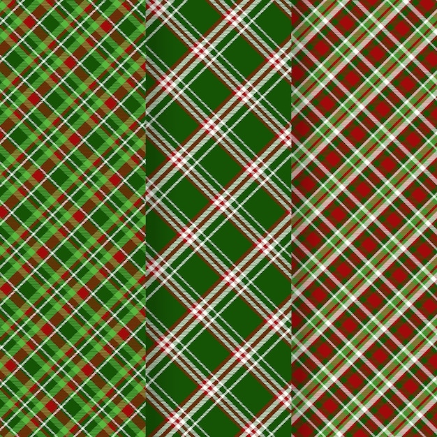 플랫 크리스마스 격자 무늬 패턴 디자인