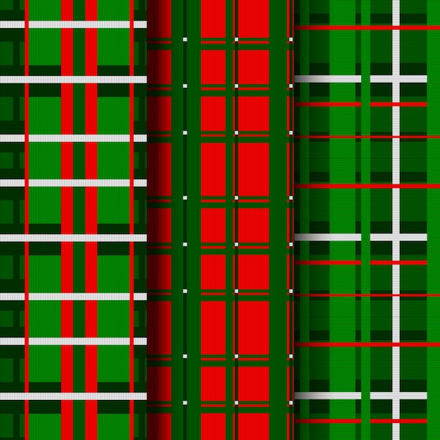 Free vector flat christmas plaid pattern design