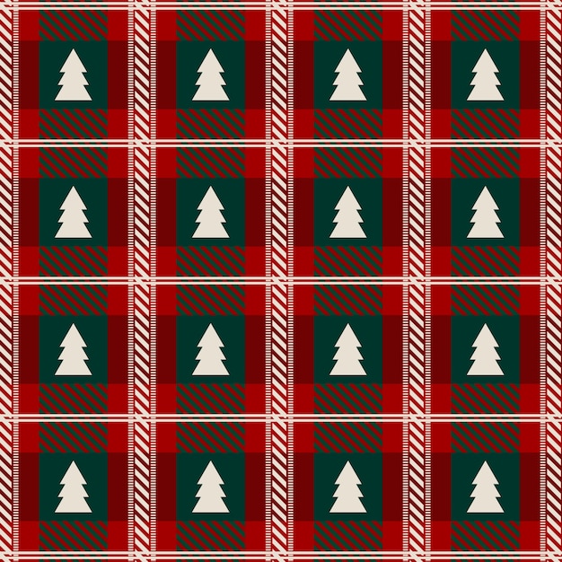 Free vector flat christmas plaid pattern design