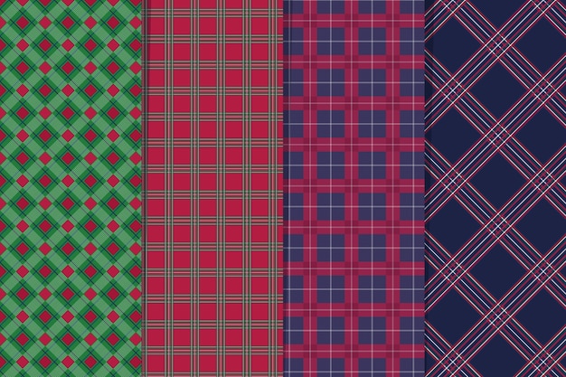 Flat christmas plaid pattern design