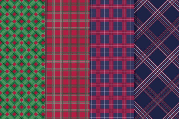 Flat christmas plaid pattern design