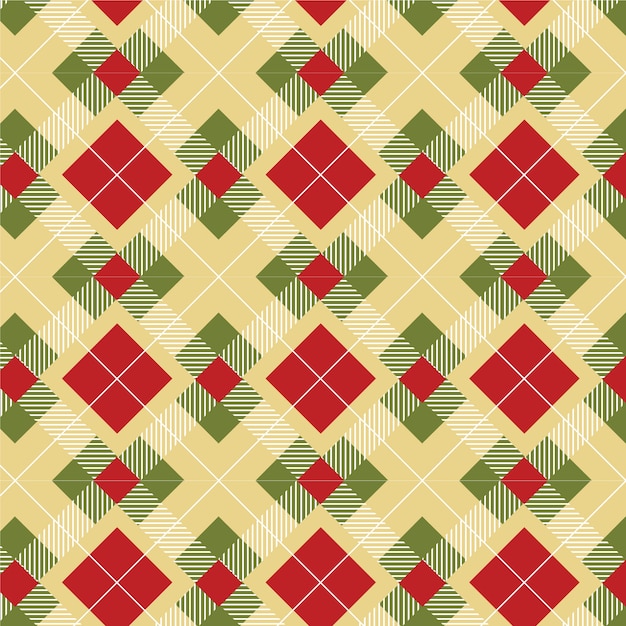 Free vector flat christmas plaid pattern design