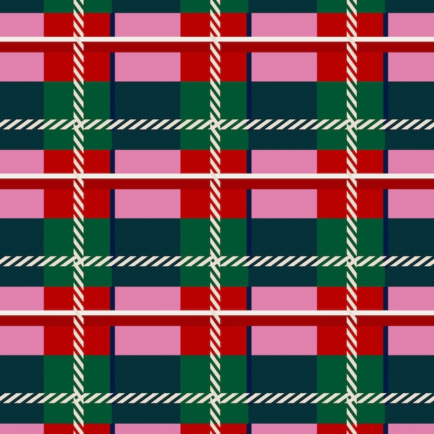 Flat christmas plaid pattern design