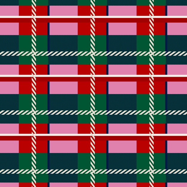 Flat christmas plaid pattern design