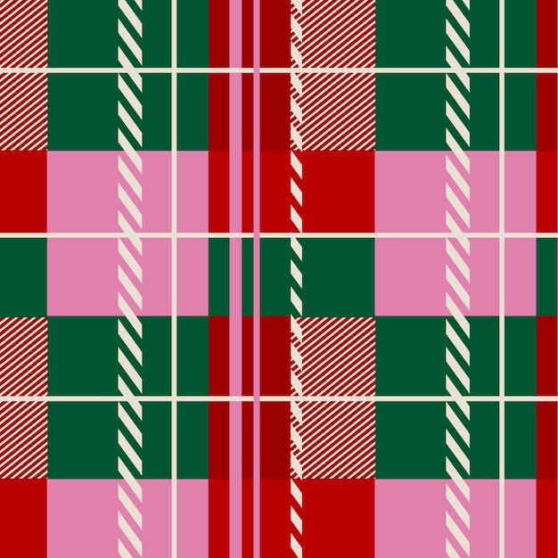 Бесплатное векторное изображение Плоский рождественский плед шаблон дизайна