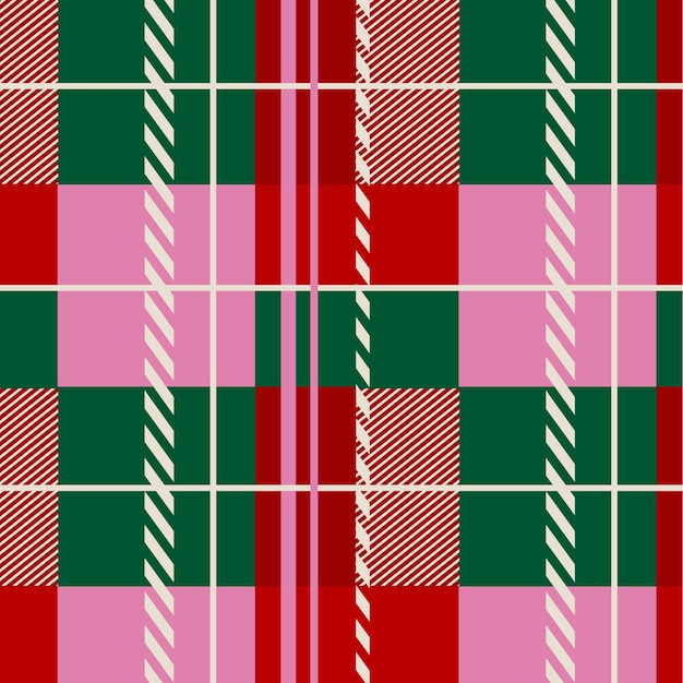 Flat christmas plaid pattern design