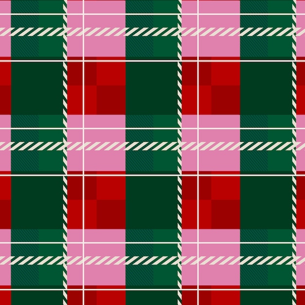 Flat christmas plaid pattern design