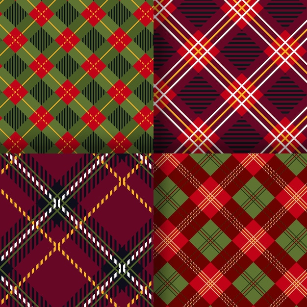 Free vector flat christmas plaid pattern design