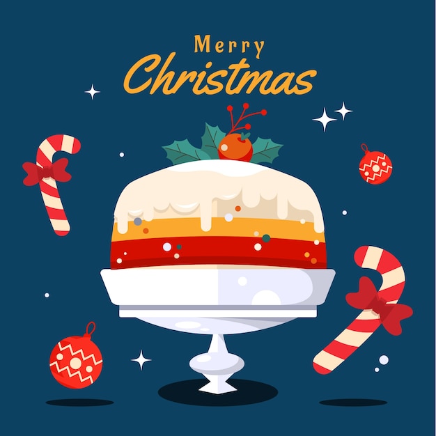 Free vector flat christmas pudding illustration