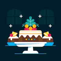 Free vector flat christmas pudding illustration