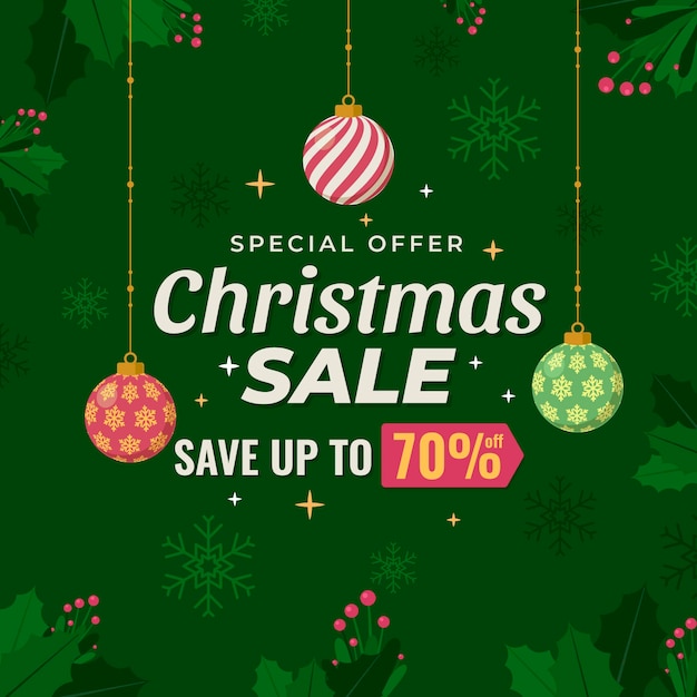 Free vector flat christmas sale special offer