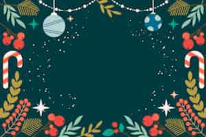 Бесплатное векторное изображение Плоский фон празднования рождественского сезона