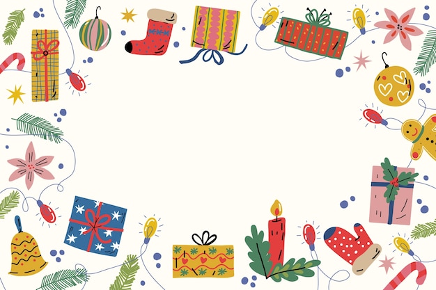 Free vector flat christmas season celebration background