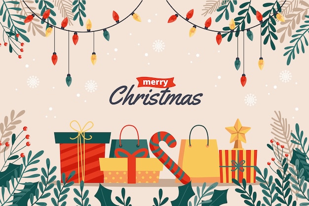 Free vector flat christmas season celebration background