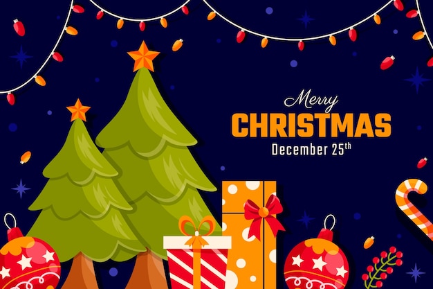 Flat christmas season celebration background