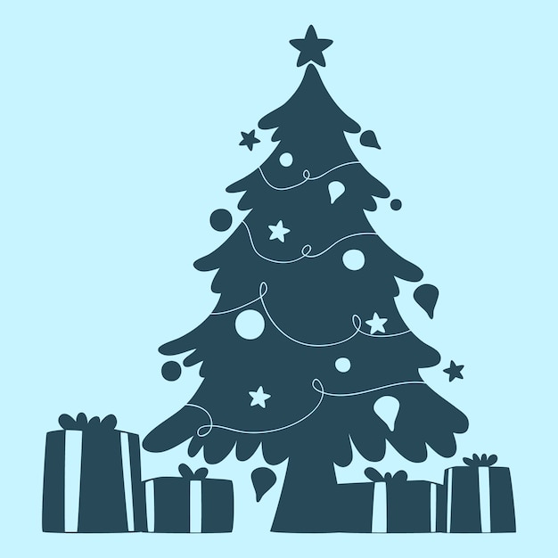 Free vector flat christmas season elements silhouette