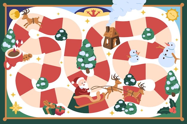 無料ベクター フラット クリスマス シーズン ゲーム イラスト