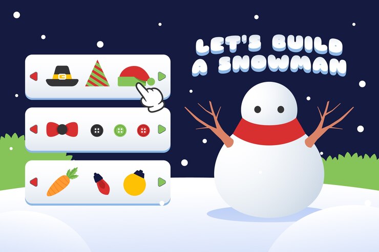 Free Vector flat christmas season game illustration