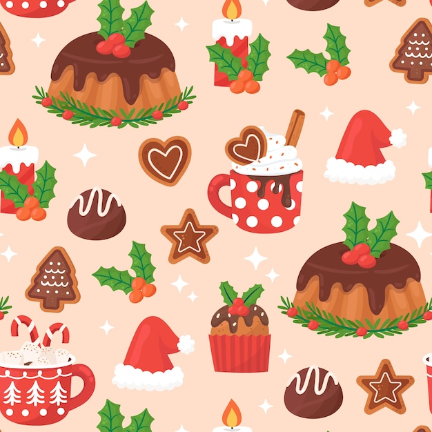 Free vector flat christmas season pattern design