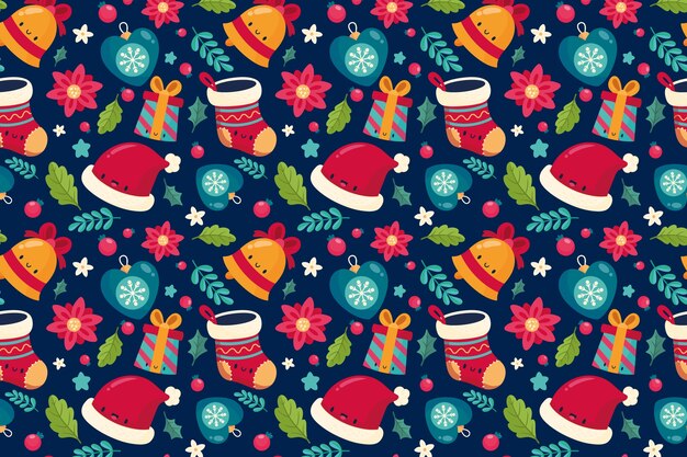 Free vector flat christmas season pattern design