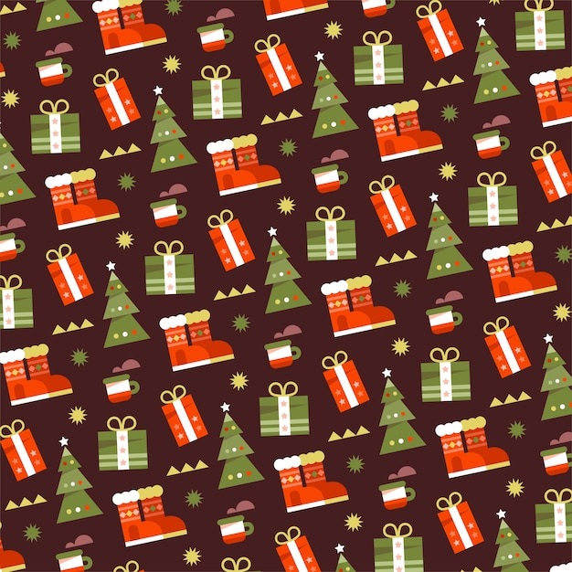 Free vector flat christmas season pattern design