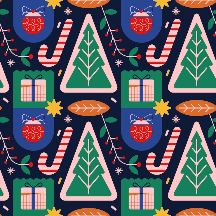 Free Vector flat christmas season pattern design