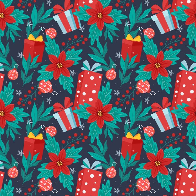 Flat christmas season pattern design