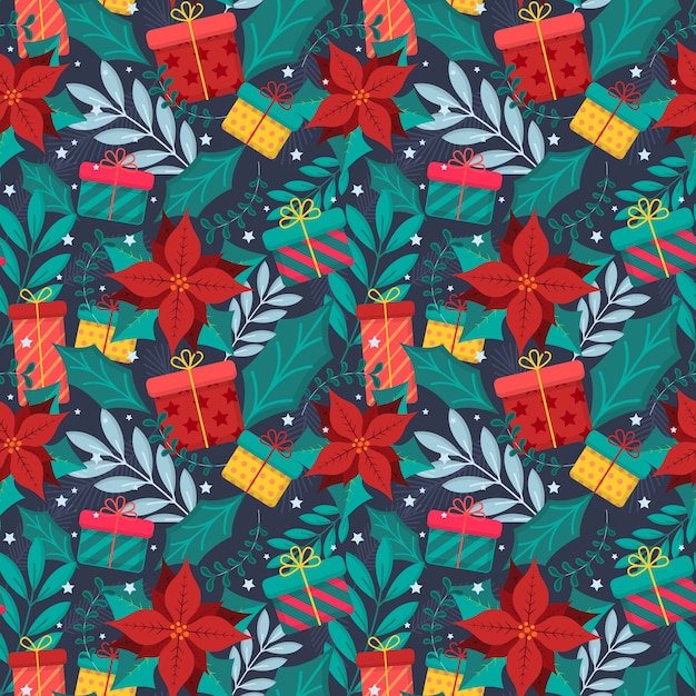 Flat christmas season pattern design