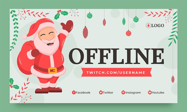 Flat christmas season twitch background