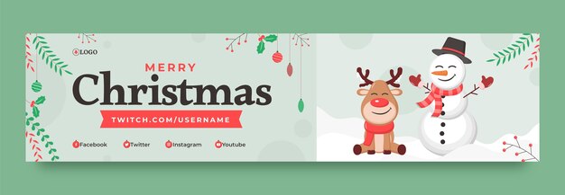 Flat christmas season twitch banner