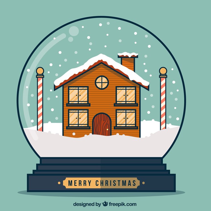 Free Vector flat christmas snow globe