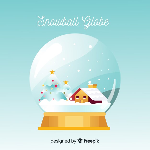 Flat christmas snowball background