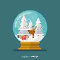 Free vector flat christmas snowball globe