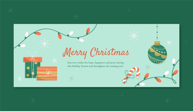 Flat christmas social media cover template