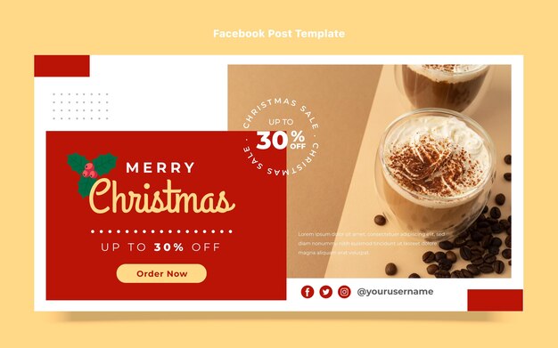 フラットクリスマスソーシャルメディア投稿テンプレート