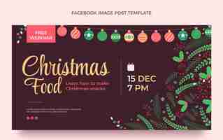 Free vector flat christmas social media post template