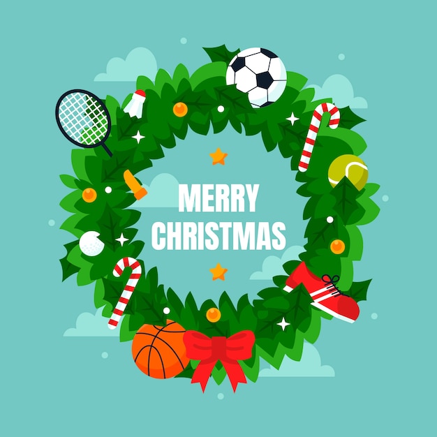 Free vector flat christmas sport illustration