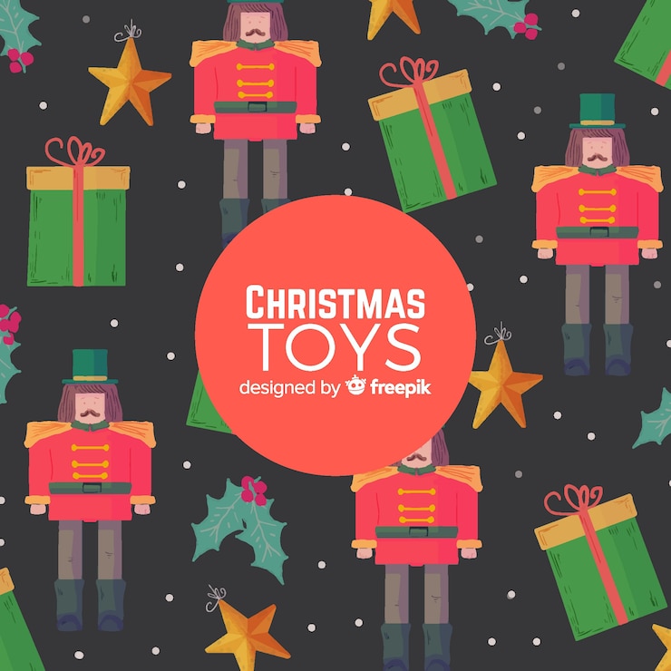 Free Vector flat christmas toys background